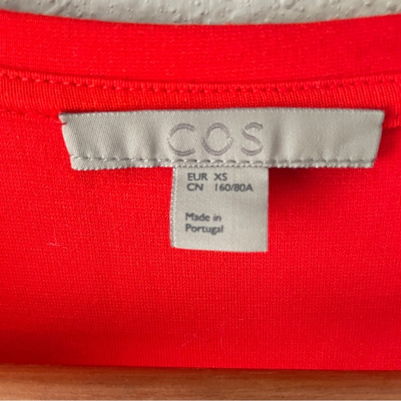 COS Circle Cut Asymmetrical Layered Red Dress XS - Picture 3 of 10